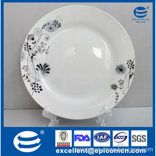 wholesale mass production cheap decal super white porcelain dinner plate 10.5 inch charger plate
